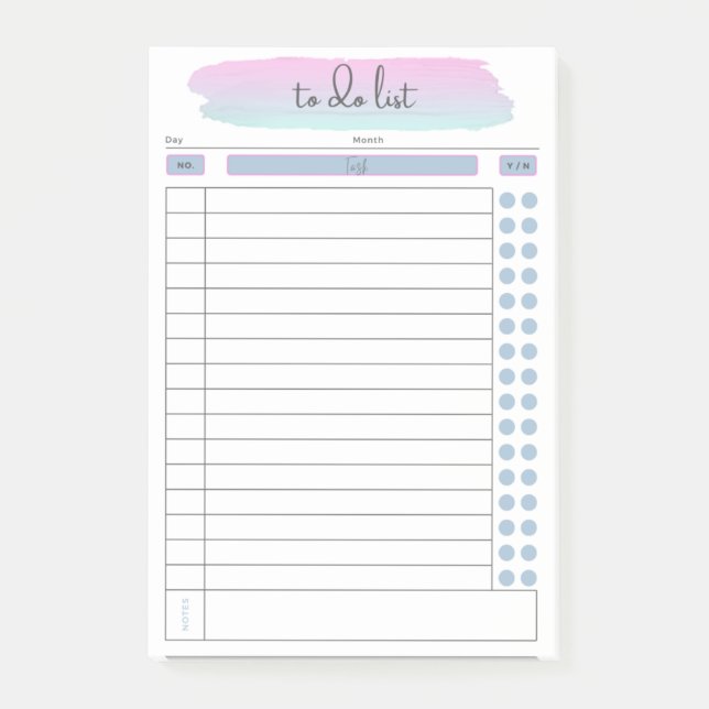 Notas Post-it® Post-its de tareas pendientes diarias (Anverso)