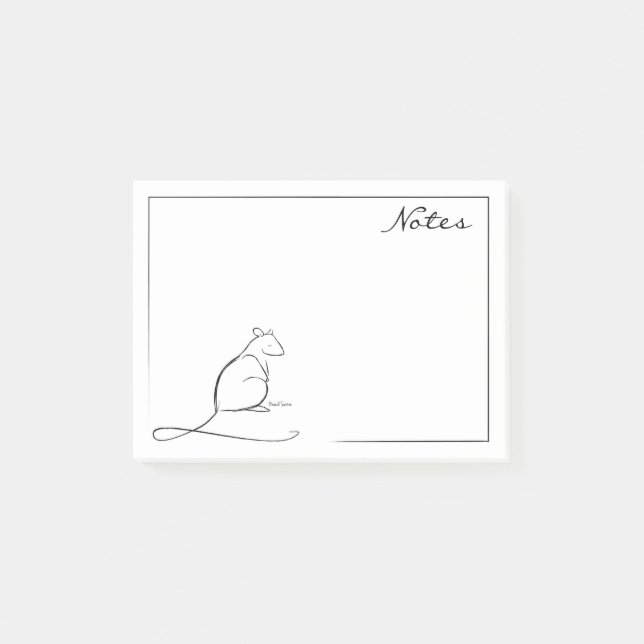 Notas Post-it® Poste-él-notas de la rata (Anverso)