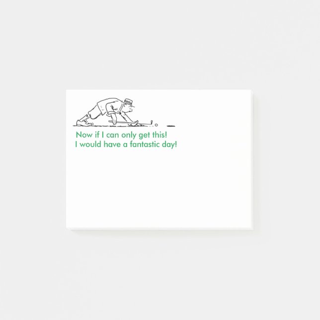 Notas Post-it® Poste-él-Notas del golfista (Anverso)