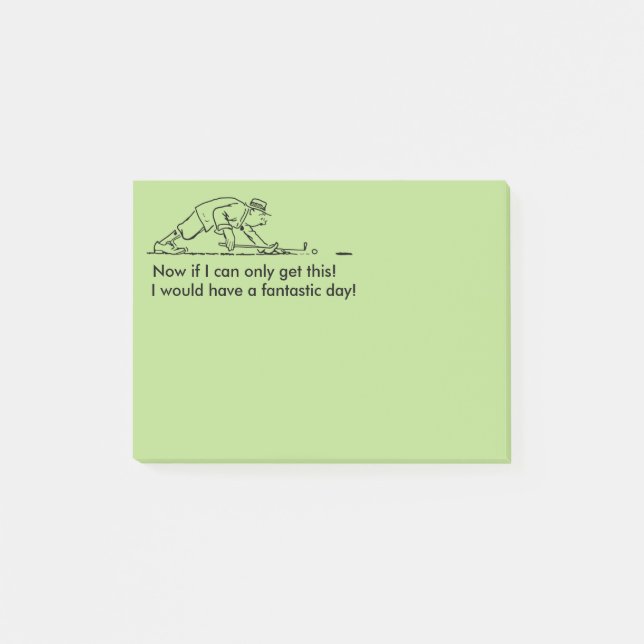 Notas Post-it® Poste-él-Notas del golfista (Anverso)