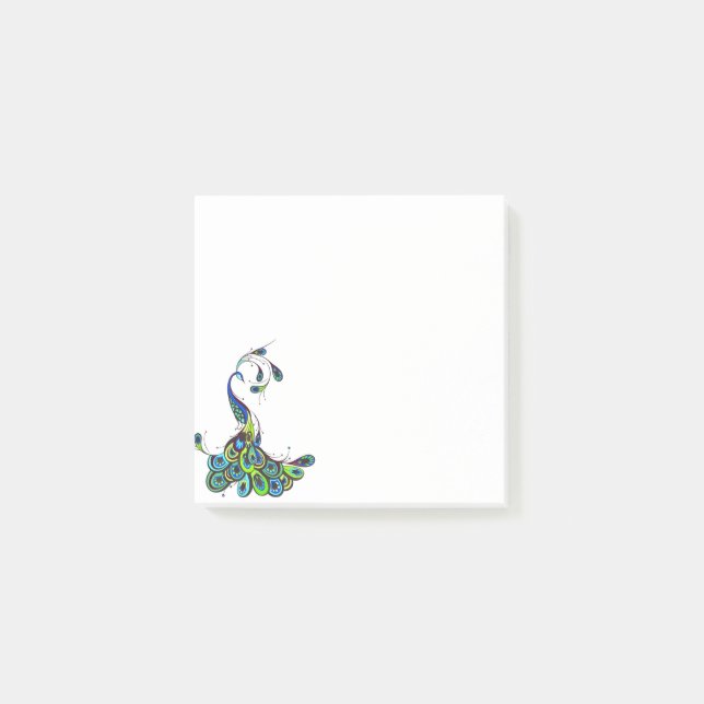 Notas Post-it® Poste-él-Notas del pavo real (Anverso)