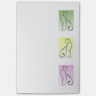 Notas Post-it® Poste-Él-Notas elegantes del gato - fondo multi