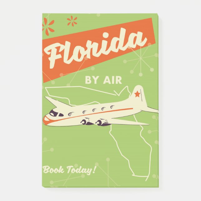 Notas Post-it® Poster retro del estado de Florida. (Anverso)