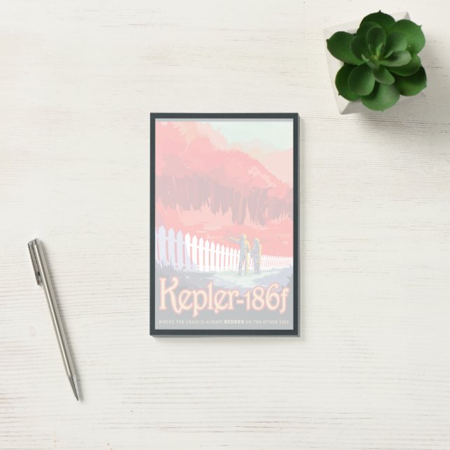 Notas Post-it® Poster Retro Espacial De Kepler-186f. (Oficina)
