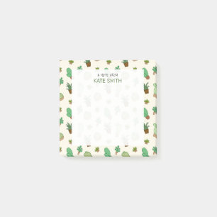 Notas Post-it® Potes ilustrados de suculentos y cactus