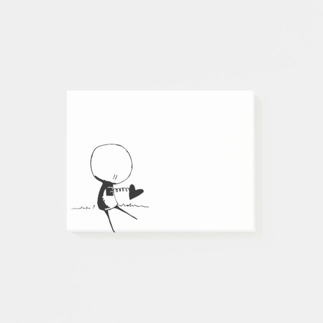 Notas Post-it® Pounding Heart Doodle Boy (Anverso)
