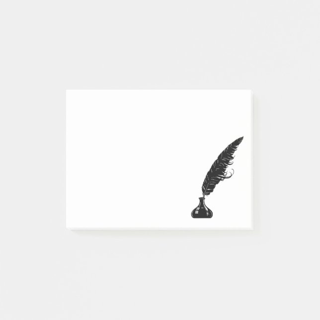 Notas Post-it® Pozo elegante de la tinta de la pluma de la pluma (Anverso)