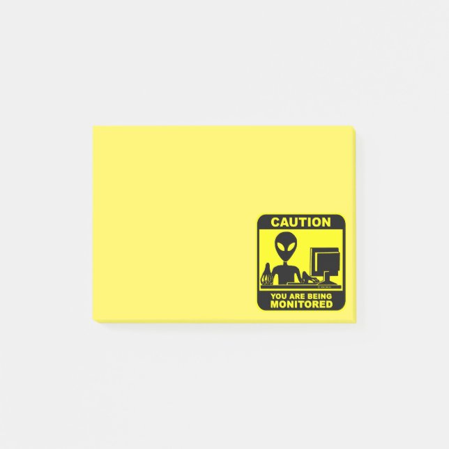 Notas Post-it® ¡Precaución! le están supervisando (Anverso)