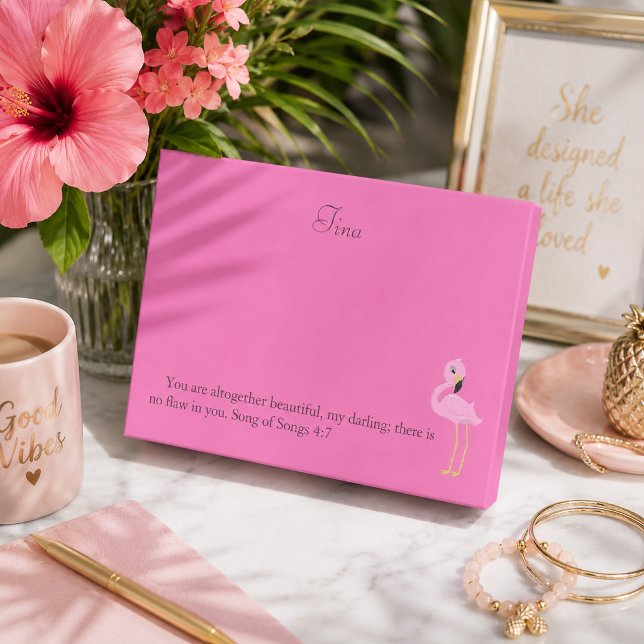 Notas Post-it® Precioso Versículo Bíblico de Flamenco Rosa (Subido por el creador)