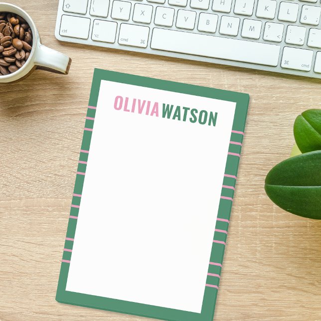 Notas Post-it® Premio de Apreciación de Stationery Personalizado  (Stripe Personalized Name Teacher Appreciation Gift Post-it Notes)