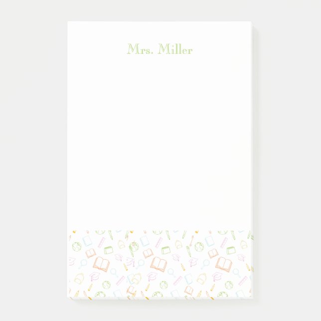 Notas Post-it® Preppy Teacher Post-It Notes (Anverso)