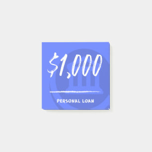 Notas Post-it® Préstamo personal (1.000 dólares)