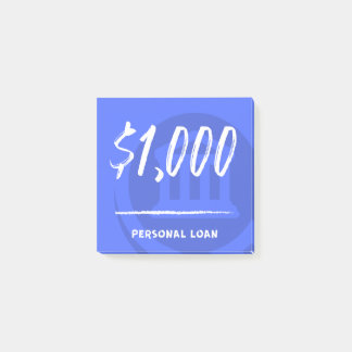 Notas Post-it® Préstamo personal (1.000 dólares)