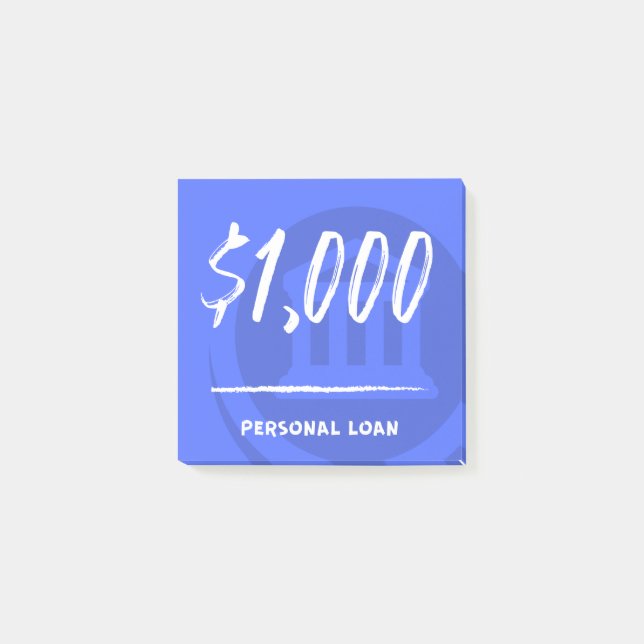 Notas Post-it® Préstamo personal (1.000 dólares) (Anverso)