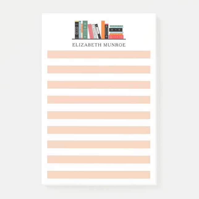 Notas Post-it® Pretty Custom Name Book Lover (Anverso)
