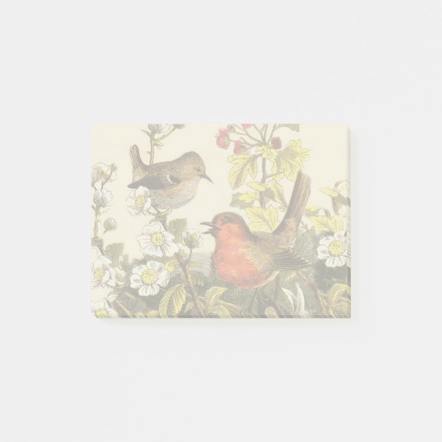 Notas Post-it® Primavera Robin Birds Red Birds (Anverso)