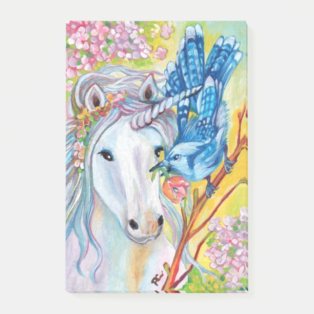 Notas Post-it® Primavera Unicornio y Jay (Anverso)