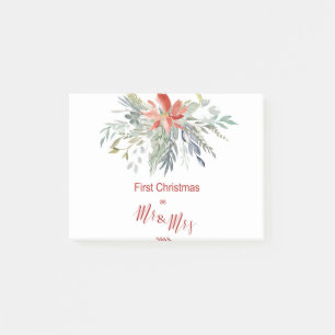 Notas Post-it® Primera Navidad juntos como Sr. y Sra.