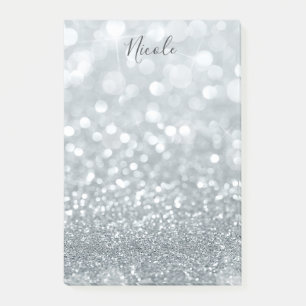 Notas Post-it® Princesa Brillo Plata Destello Glamour