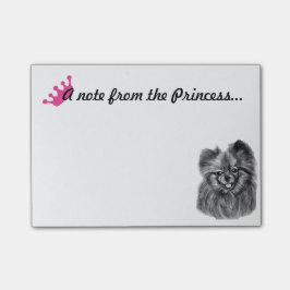 Notas Post-it® Princesa Notes de Pomeranian con las ilustraciones