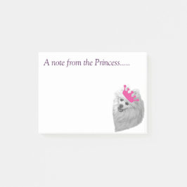 Notas Post-it® Princesa Pomeranian observa las ilustraciones
