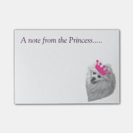 Notas Post-it® Princesa Pomeranian observa las ilustraciones