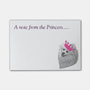 Notas Post-it® Princesa Pomeranian observa las ilustraciones