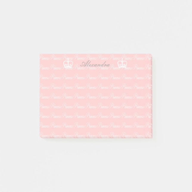 Notas Post-it® Princesa Rosado-n-Blanca Custom (Anverso)