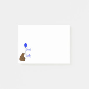 Notas Post-it® Probé Bearly, Fun Balloon Bear Cita