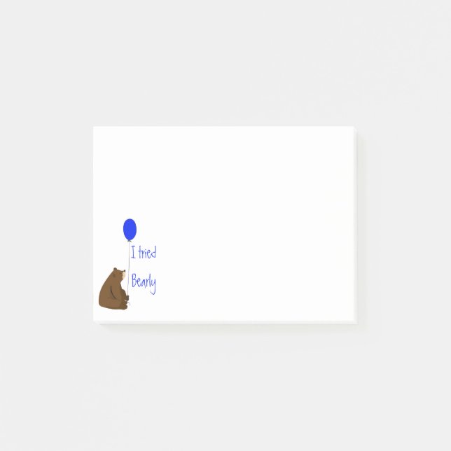Notas Post-it® Probé Bearly, Fun Balloon Bear Cita (Anverso)