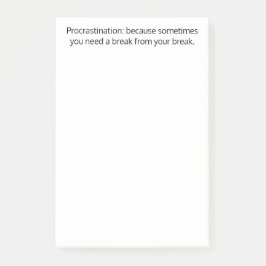 Notas Post-it® Procrastinación: a veces necesitas un descanso, di