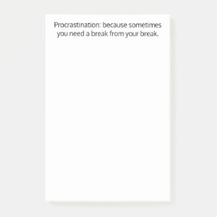Notas Post-it® Procrastinación: a veces necesitas un descanso, di
