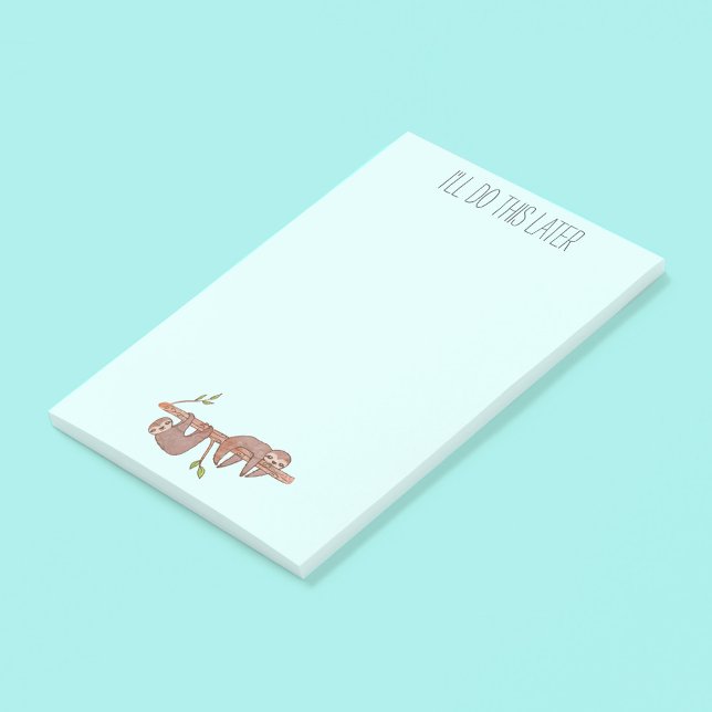 Notas Post-it® Procrastinando un par de cicatrices pequeñas en la (I'll Do This Later Procrastinating Baby Sloths Post It Notes)