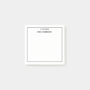 Notas Post-it® Profesional con nombre simple y personalizado del 
