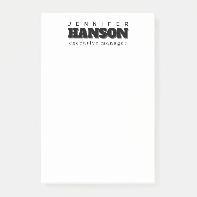 Notas Post-it® Profesional elegante moderno minimalista sencillo (Anverso)