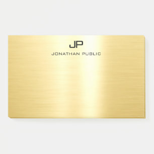 Notas Post-it® Profesional Elegante Oro Tendencia Plantilla Moder