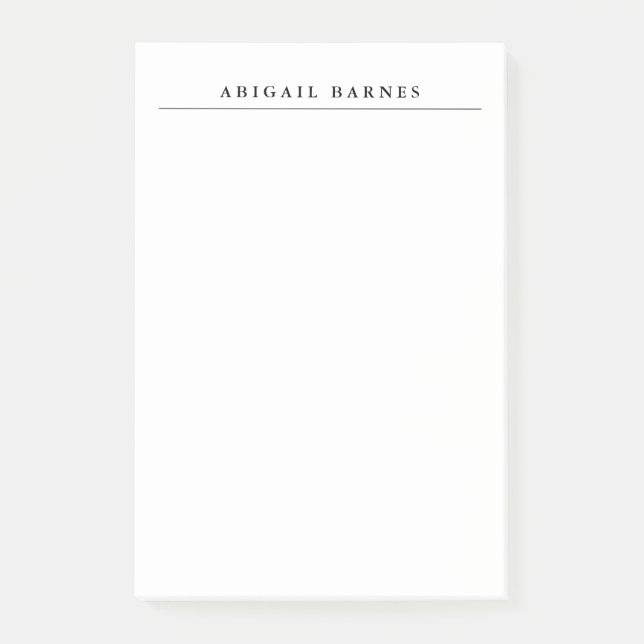 Notas Post-it® Profesional Minimalista clásico retro blanco (Anverso)