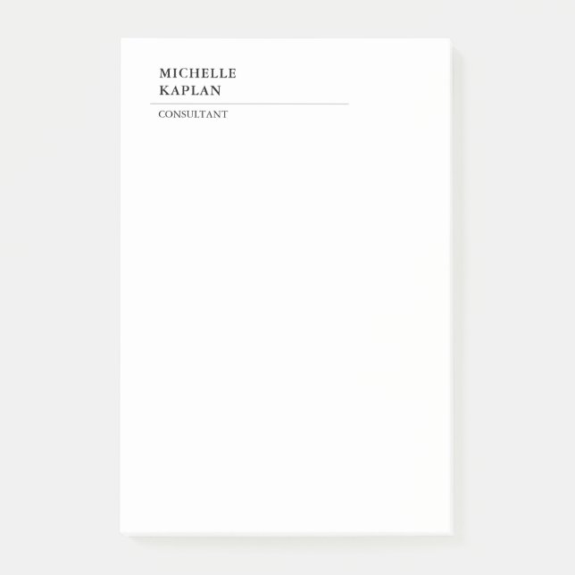 Notas Post-it® Profesional moderno en blanco y negro exclusivo (Anverso)