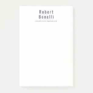 Notas Post-it® Profesional moderno y sencillo de color blanco min