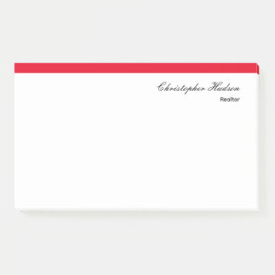 Notas Post-it® Profesional Simple Inmobiliaria Blanco Rojo
