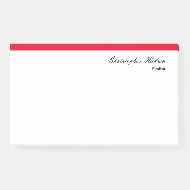 Notas Post-it® Profesional Simple Inmobiliaria Blanco Rojo (Anverso)