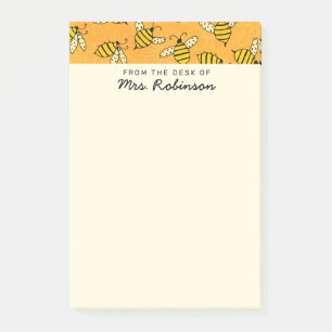Notas Post-it® Profesor de abejas ocupado de la mesa de 4x6