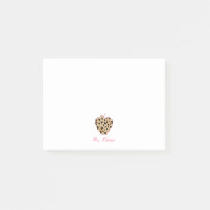 Notas Post-it® Profesor de Apple del estampado leopardo