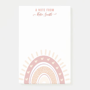 Notas Post-it® Profesor de caligrafía del arcoiris del Boho perso