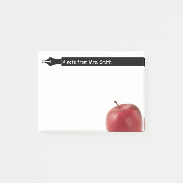 Notas Post-it® Profesor de escuela Apple & Pen (Anverso)
