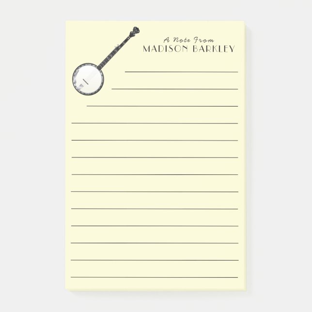 Notas Post-it® Profesor de Música Banjo (Anverso)