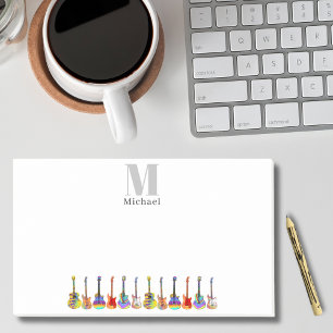 Notas Post-it® Profesor de Música de Guitarras Coloridas Monogram