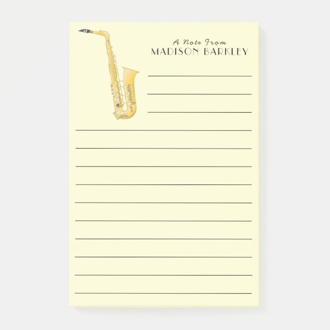 Notas Post-it® Profesor de Música de Saxofón (Anverso)