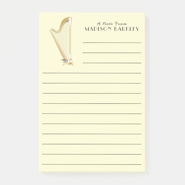 Notas Post-it® Profesor de Música Harp (Anverso)