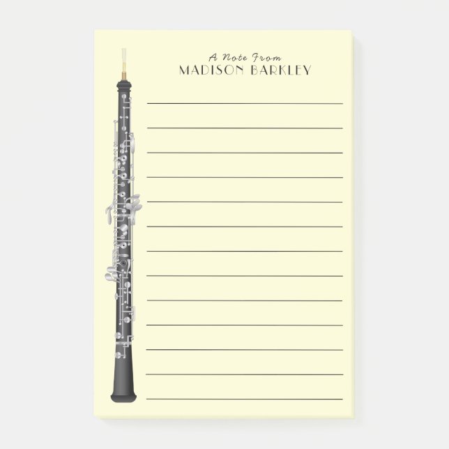 Notas Post-it® Profesor de Música Oboe (Anverso)